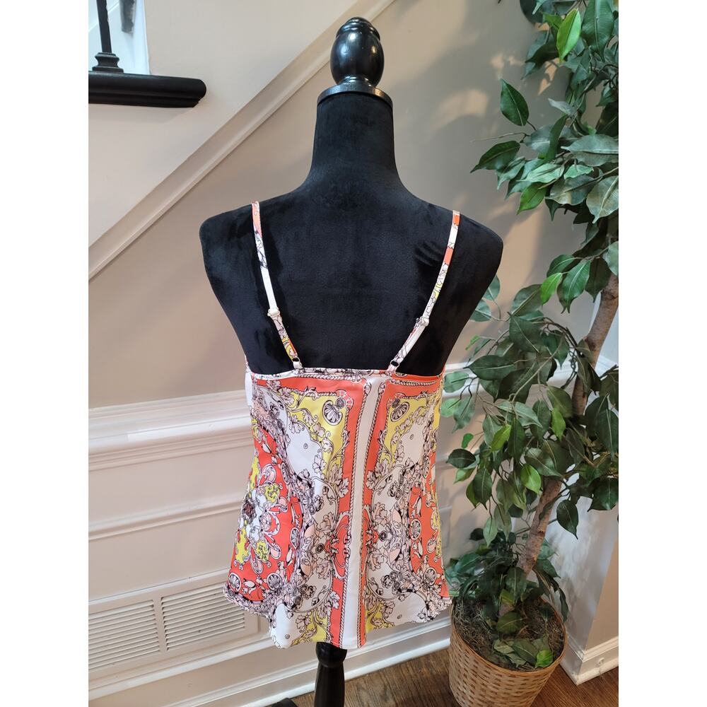 Cache Cami Tank Top Women's SZ XS Multicolor Floral Cowl Neck Spaghetti Strap - Picture 6 of 11